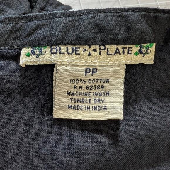 Blue Plate embroidered and lined black cotton skirt, size PP - Picture 4 of 6